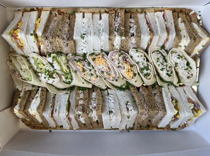Delicious mixes selection of wraps and sandwiches